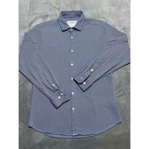 Mizzen Main Shirt Mens Large Blue white SpinMaker Collection Trim Fit Stretch